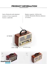 Портативное деревянное радио Ретро Беспроводной Bluetooth HIFI Динамик Стерео AM FM Радиоприемник Плеер USB TF Card AUX MP3 Классический стиль