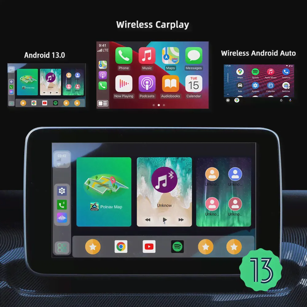 Carplay Ai Box Android 12 система Iptv Netflix 2023 UX999 Ultra 8G + 128G QCM662 беспроводной Автомобильный мультимедийный плеер для Kia Benz Vovo (art.: 3920bfc4b0eac)-4