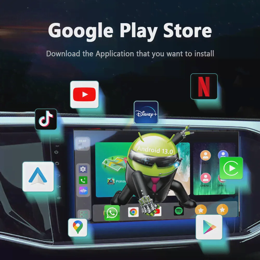 Carplay Ai Box Android 12 система Iptv Netflix 2023 UX999 Ultra 8G + 128G QCM662 беспроводной Автомобильный мультимедийный плеер для Kia Benz Vovo (art.: 3920bfc4b0eac)-3