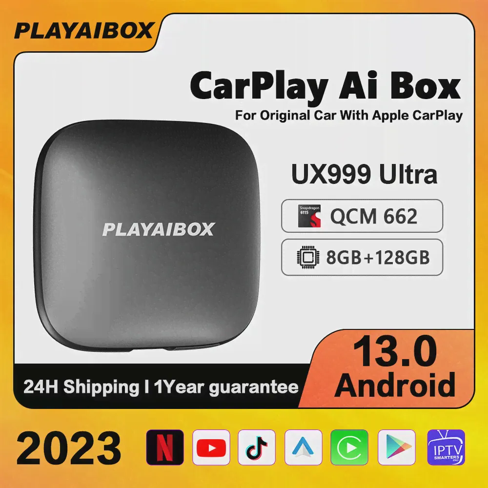 Carplay Ai Box Android 12 система Iptv Netflix 2023 UX999 Ultra 8G + 128G QCM662 беспроводной Автомобильный мультимедийный плеер для Kia Benz Vovo (art.: 3920bfc4b0eac)-1